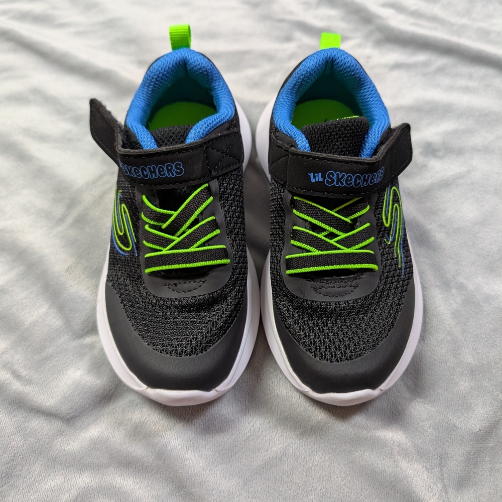 Skechers Kids' Black and Green Sneakers